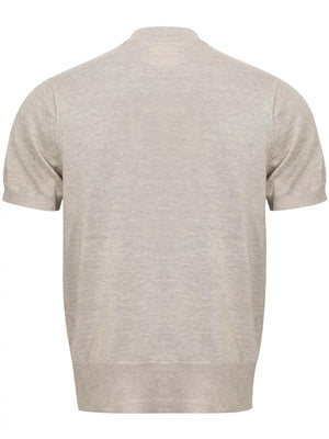 Men's Mock Neck Short Sleeve Knit Top in Khaki, view 11