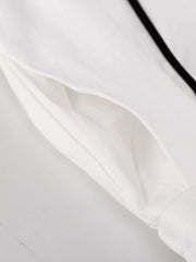 Sleek Contrast Trim Top And Wide-leg Pants Set