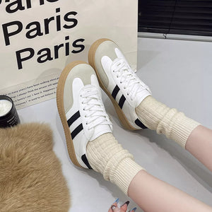 Round Toe Lace Up Sneakers in Black, alternate angle