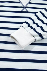 Striped Stand Neck Long Sleeve Sweatshirt in Stripe, alternate angle