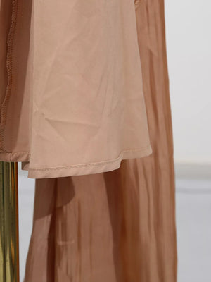Halter Neck Ruched Maxi Dress in Champagne, view 13