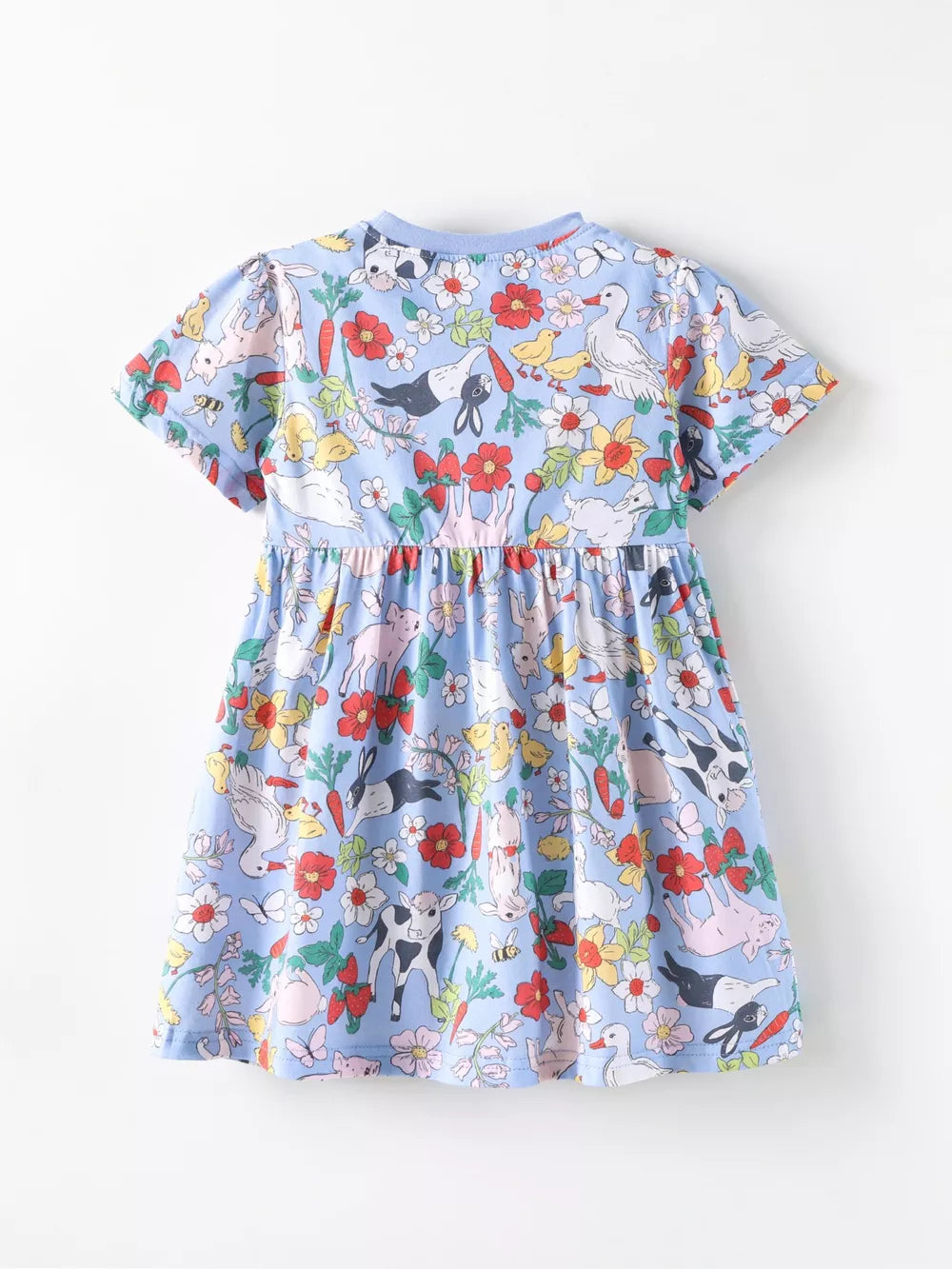 Children's Farm Animal Print Dress, fabric detail