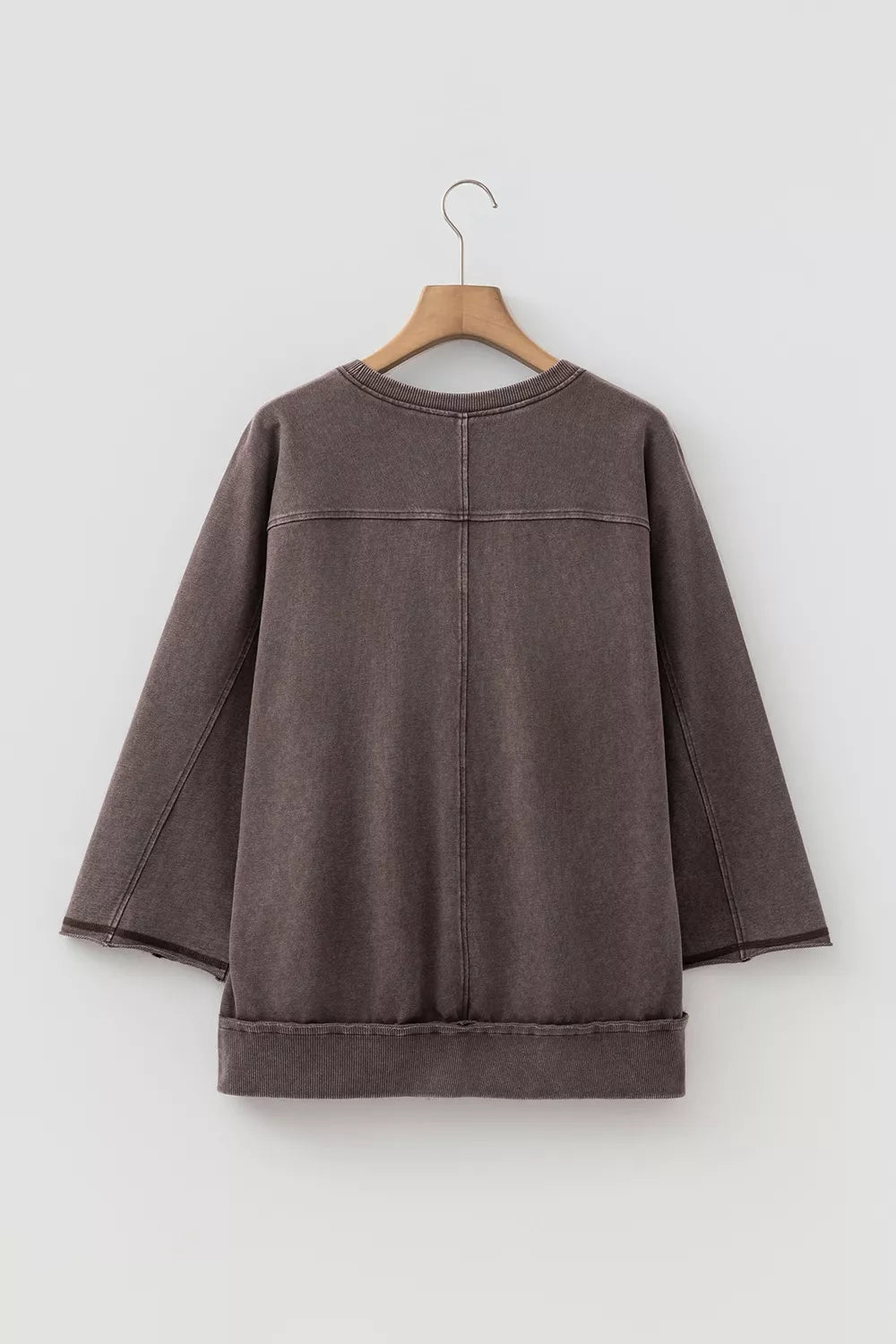 3/4 Sleeve Mineral Wash Cotton Top, alternate angle