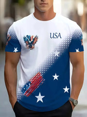 Men's Patriotic Eagle Usa Graphic T-shirt Plus Size, front view