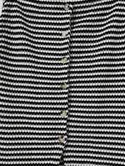 Textured stripe button-down tank top in black with a subtle waffle knit texture.