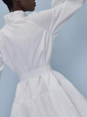 Elegant Balloon Sleeve Mini Dress