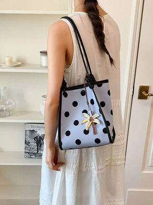 Polka Dot Shoulder Bag in Black, editorial view