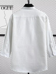 Relaxed Three-quarter Sleeve Men's Shirt