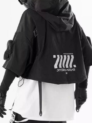 Men's Oversized Cropped Hoodie in Grey, side view