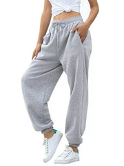 Loose Fit Drawstring Joggers in Pink, side view