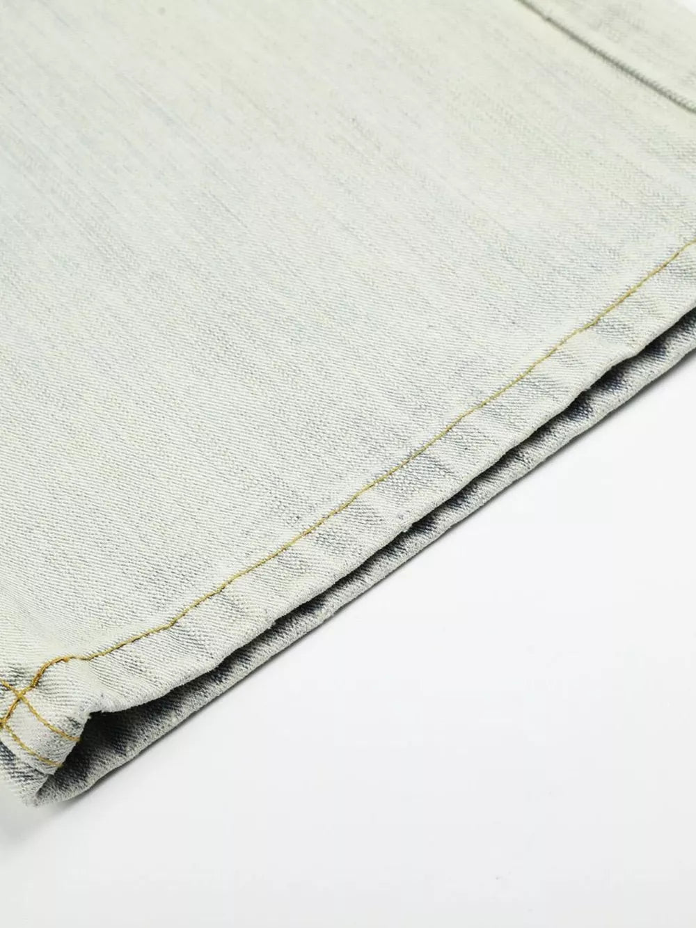 Men S Washed Wide Leg Jeans in Blue, alternate angle