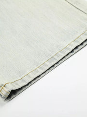 Men S Washed Wide Leg Jeans in Blue, alternate angle