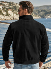 Casual Corduroy Jacket With Flap Pockets