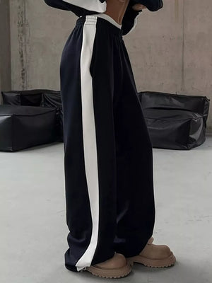 Zip Up Long Sleeve Outerwear And Pants Set in Brown, editorial view