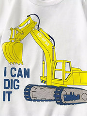 Excavator Graphic Tee For Little Adventurers