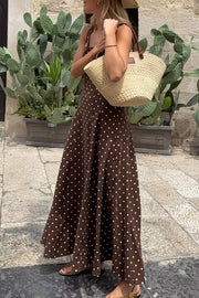 Chic Polka Dot Square Neck Maxi Dress