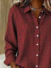 Plus Size Plaid Button Up Long Sleeve Shirt, editorial view