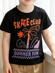 Children's Graphic Round Neck T-shirt, front view