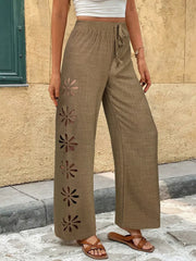 Relaxed Fit Drawstring Wide-leg Pants