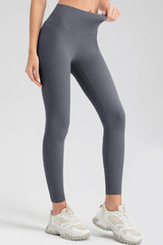 Women's charcoal grey sculpted contour leggings with a high waist.