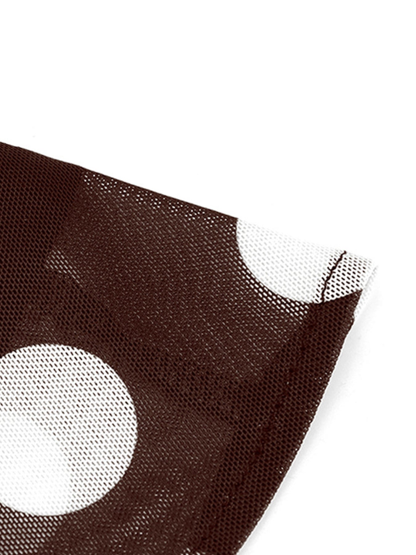 Brown mesh polka dot skirt with a-line cut