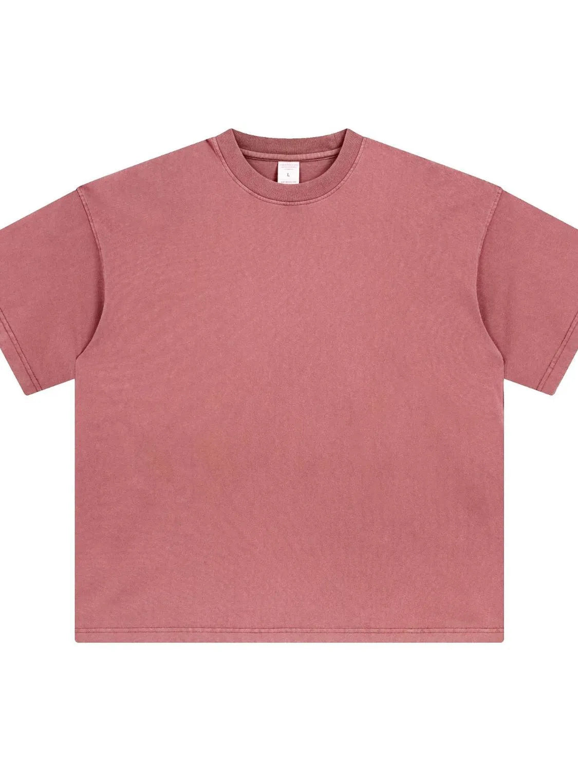 Oversized crewneck t-shirt in Dusty Pink washed cotton with a relaxed fit.