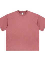 Oversized crewneck t-shirt in Dusty Pink washed cotton with a relaxed fit.