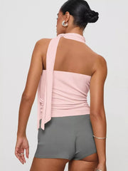 Chic Asymmetric Halter Neck Tank