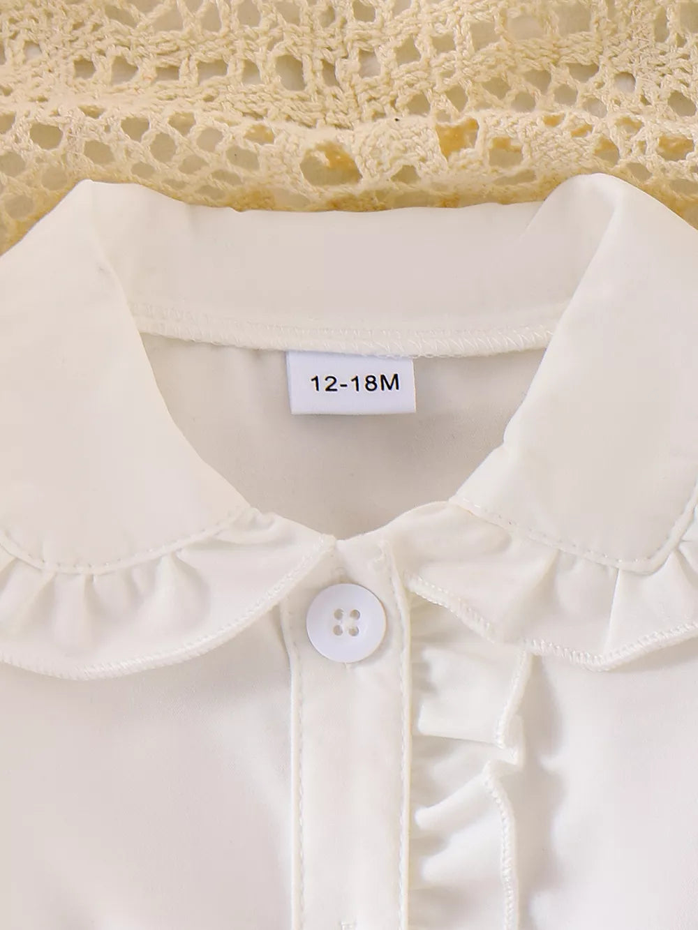 Children's Gingham Ruffle Collar Sleeveless Shirt in Yellow, view 17