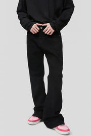 Panelled flare jeans in dark with pocket detail.