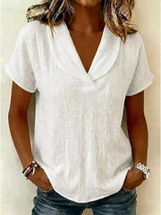 Textured Short Sleeve Plus Size Blouse, front view