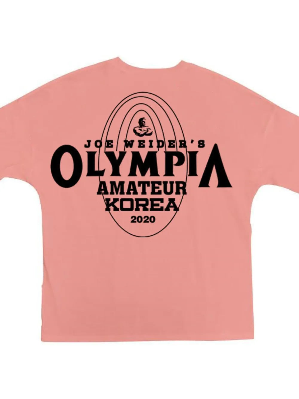 Olympia Graphic Oversized Tee in Dusty Pink with bold black text and graphic detail.
