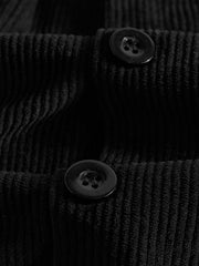 Casual Corduroy Jacket With Flap Pockets