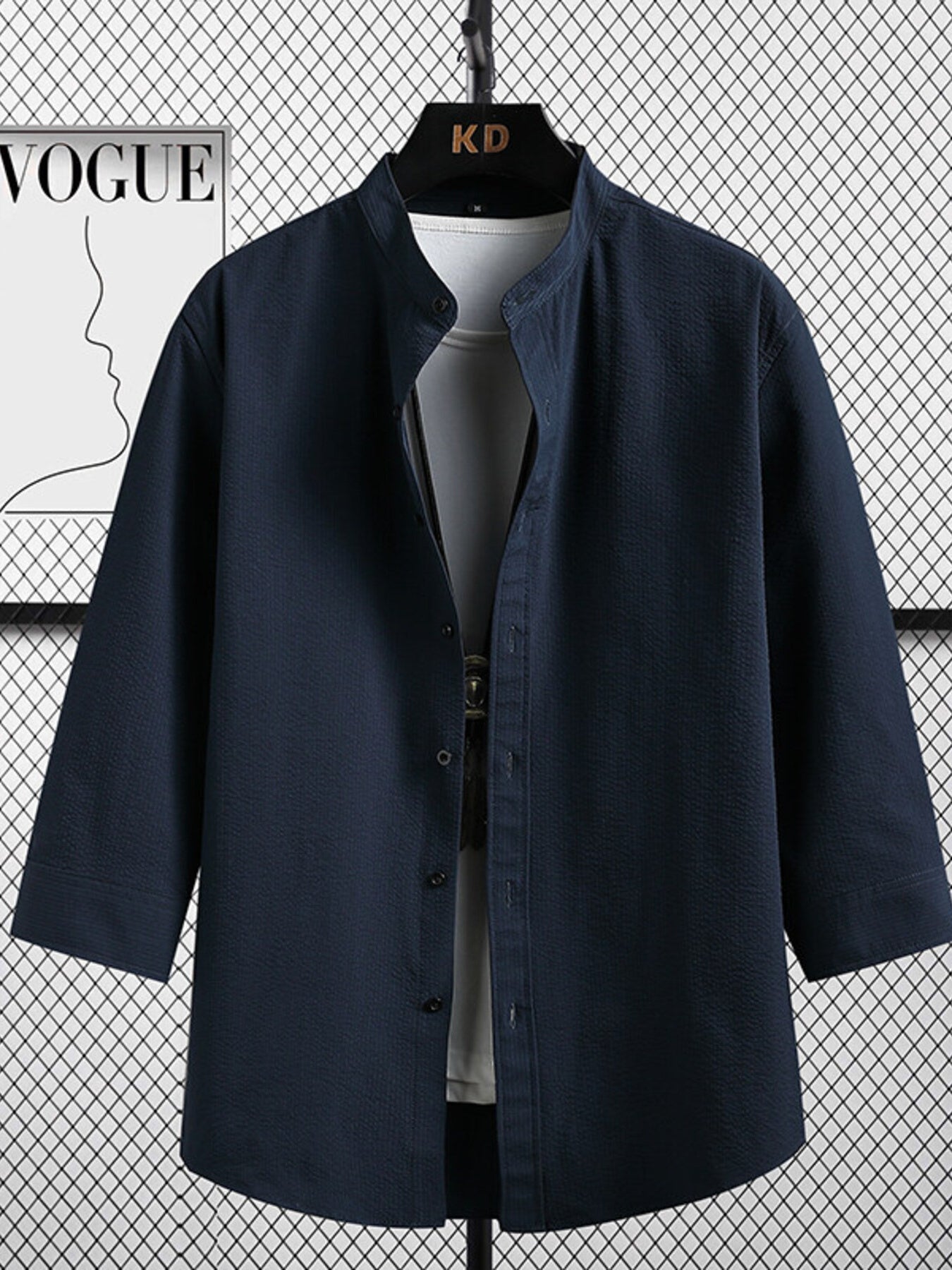 Relaxed Three-quarter Sleeve Men's Shirt
