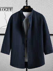 Relaxed Three-quarter Sleeve Men's Shirt
