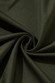 Army green draped bodice wrap bodysuit fabric detail