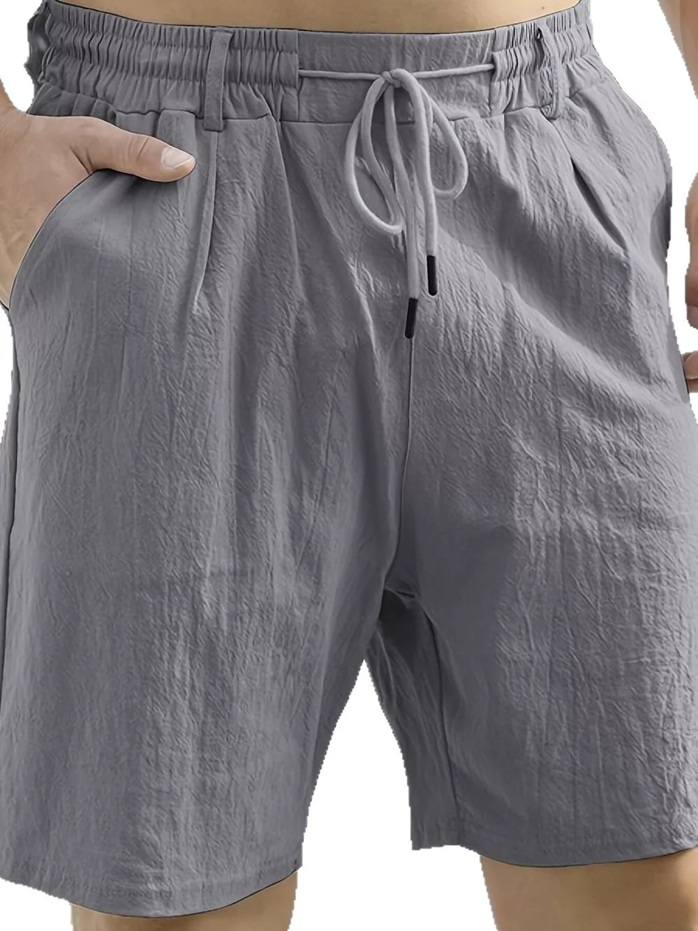 Men's Lightweight Drawstring Shorts Plus Size, fabric detail