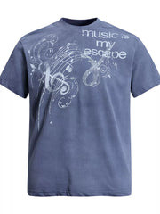 Men's Round Neck Short Sleeve T-shirt, front view