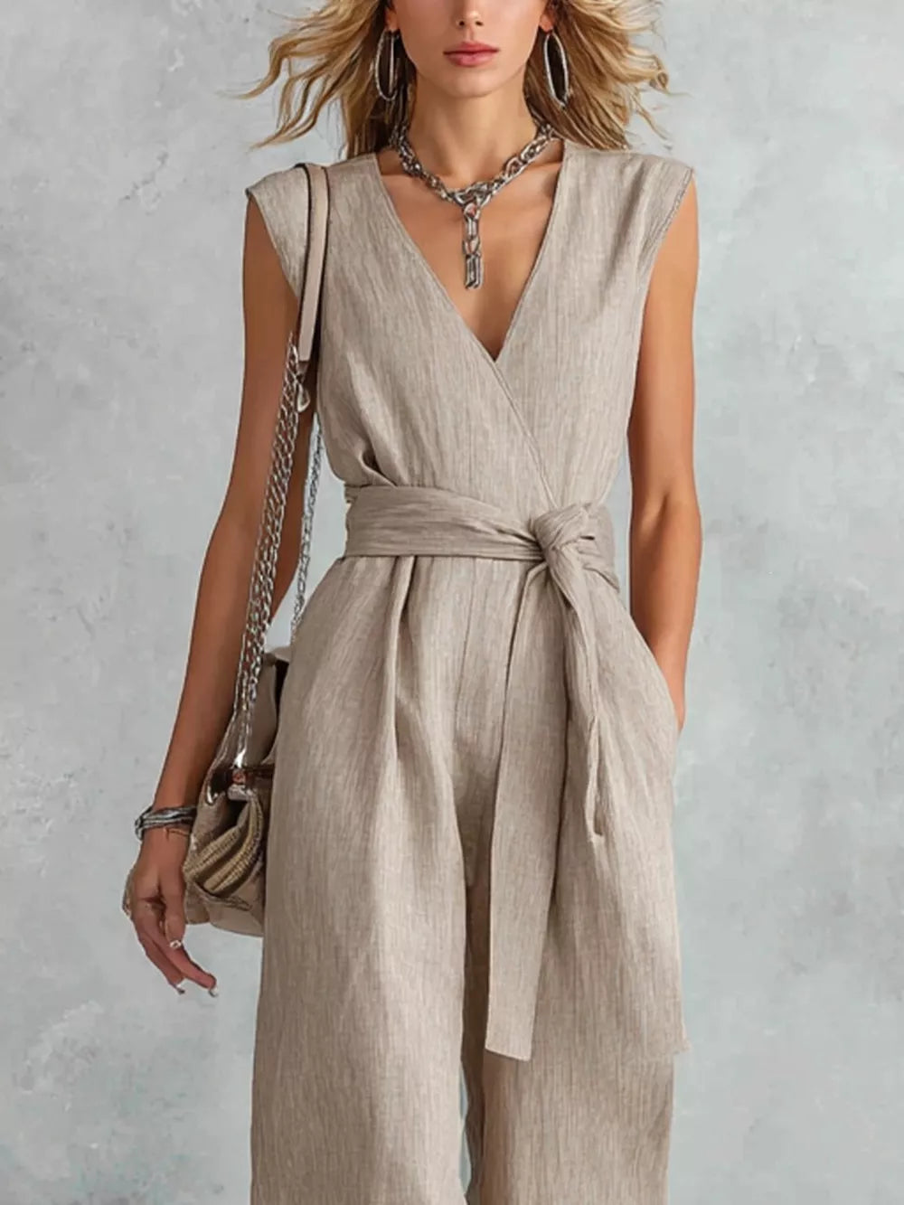 Sleeveless Wide Leg Jumpsuit, side view