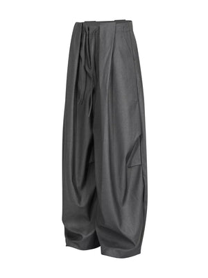 Men's Wide Leg Dress Pants in Black, model styling view