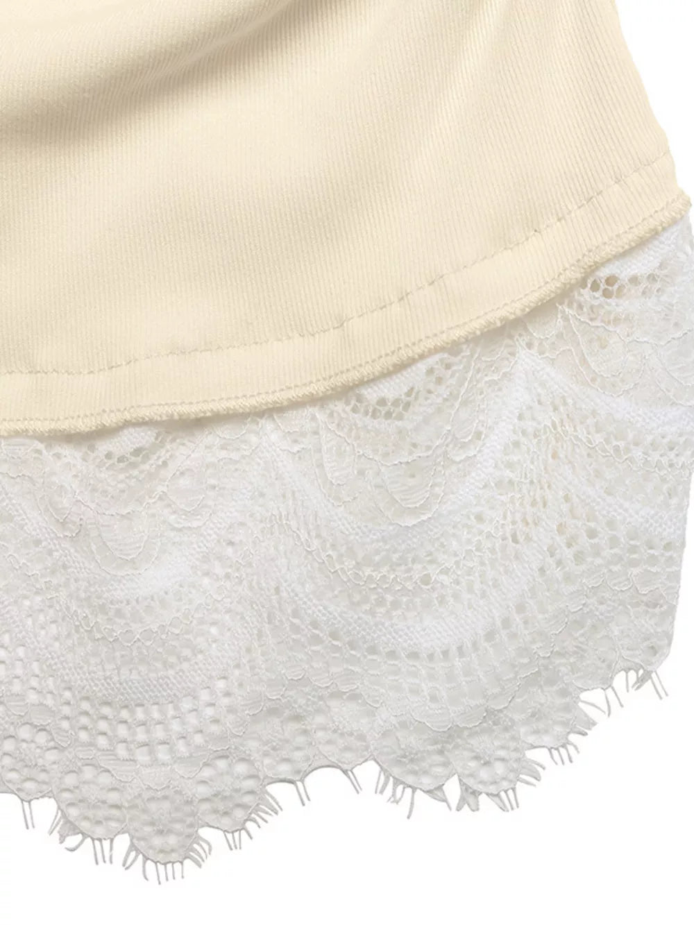 Lace Trim Long Sleeve T-shirt, product detail