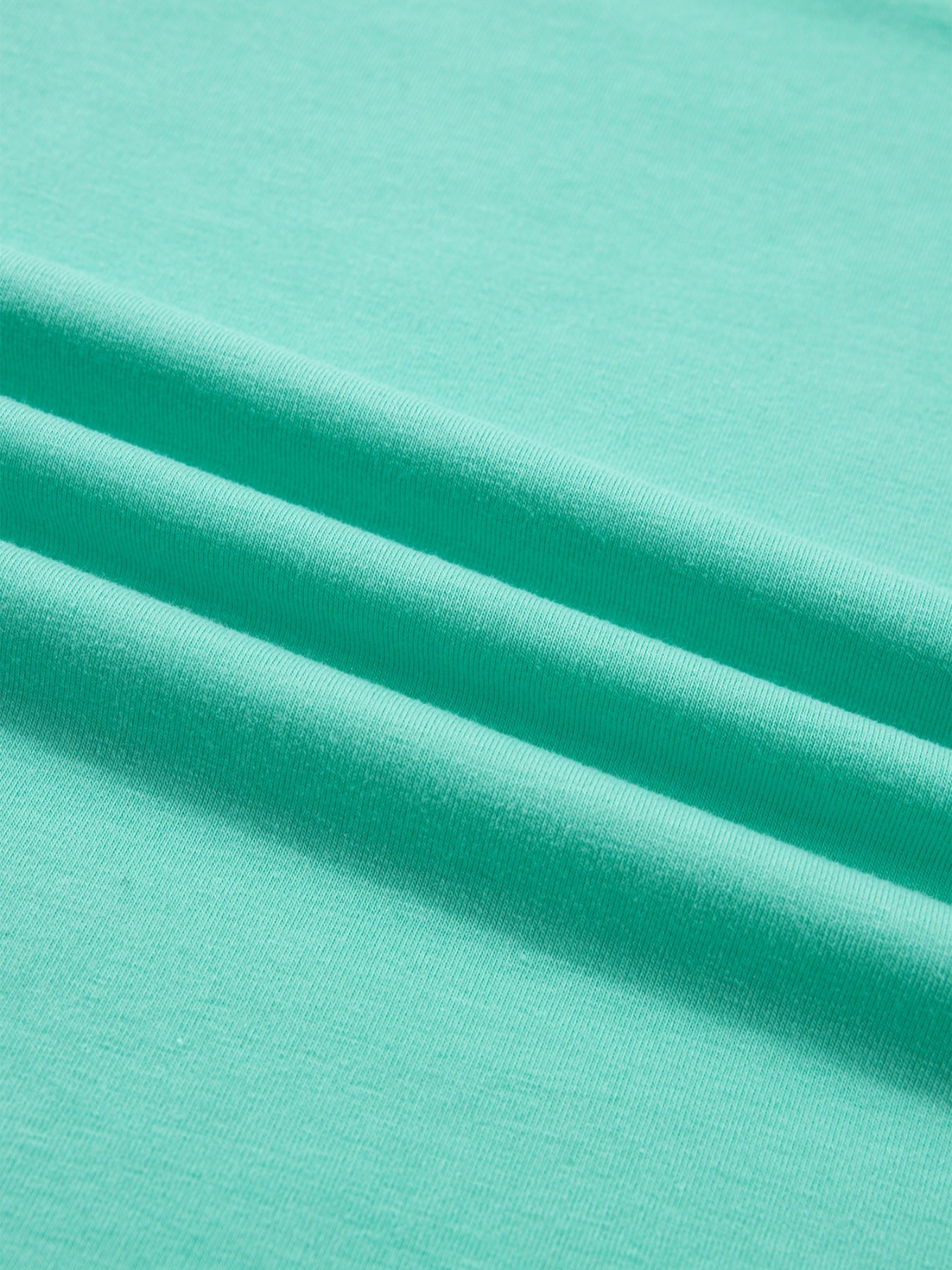 Eyelet lace ruffled cap sleeve top in mint green fabric detail