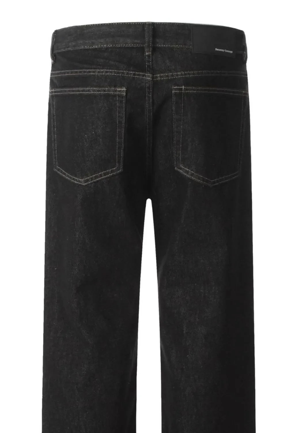 Dark wash denim jeans for men with back pocket detail
