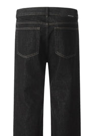 Dark wash denim jeans for men with back pocket detail