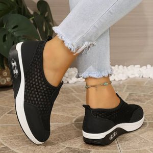 Round Toe Mesh Sneakers in Pink, view 11