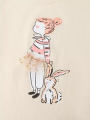 Children S Graphic Round Neck T-shirt, close-up detail