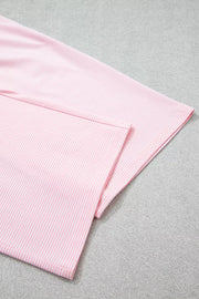 Striped Long Sleeve Top And Pants Set in Blush Pink, view 13