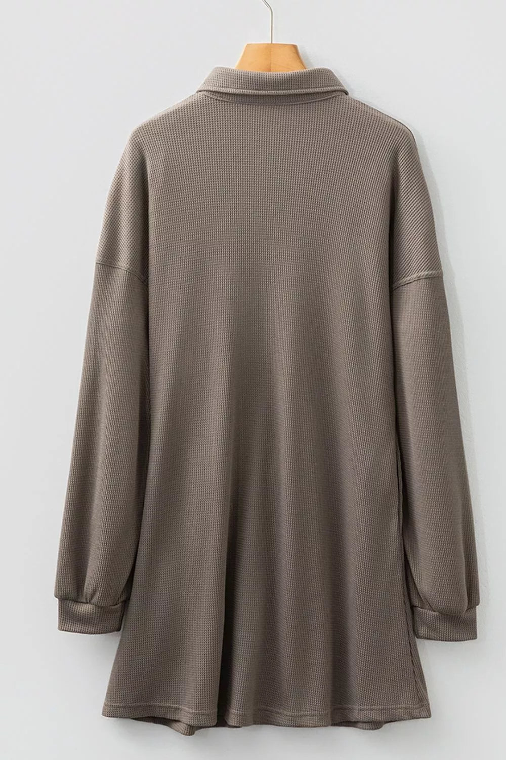 Casual Button-down Dress With Pockets in Dark Gray, product detail