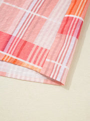 Oversized Check Tunic Shirt in Sherbet, alternate angle