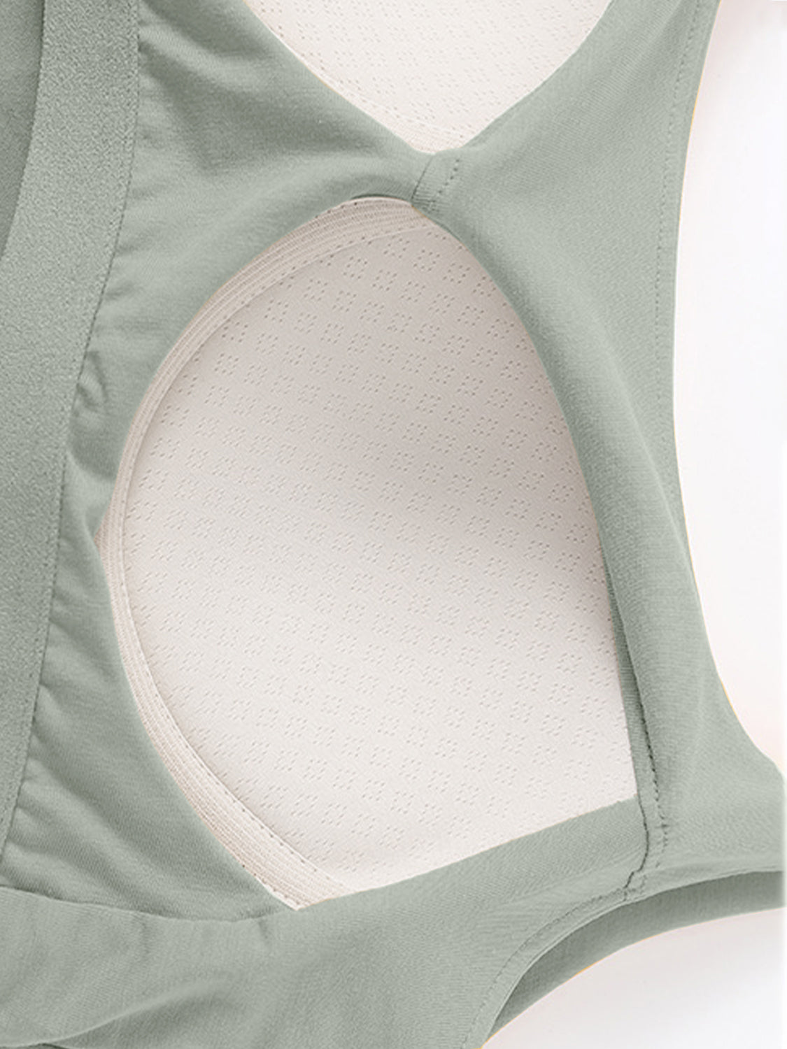 Sage built-in bustier crop camisole with breathable textured lining detail